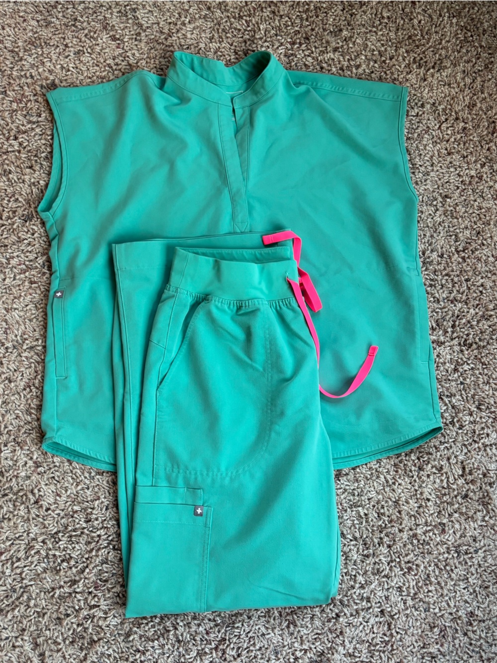 Figs Teal Scrub Set- M Top L Bottom